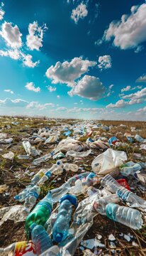 Impact of plastic waste in nature, illustrating the consequences of single use plastic pollution