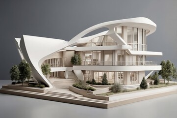 Modern architectural model of futuristic house