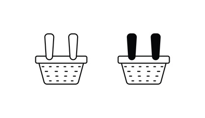 Picnic Basket icon design with white background stock illustration