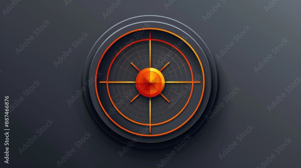 Aufkleber a close-up shot of a clock face with an orange circle marking the time