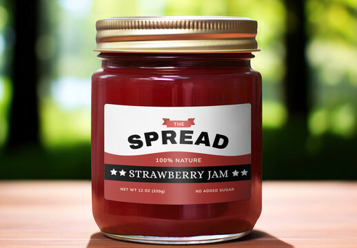 Jam Jar Label Mockup With Generative AI