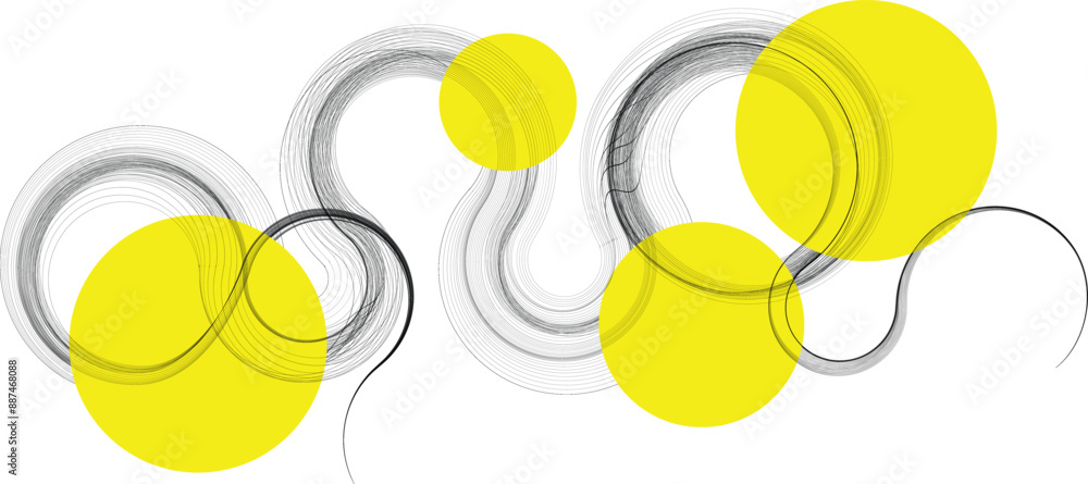Poster abstract flow linear fluid round shapes .curved lines pattern . music sound wave . vector illustrati