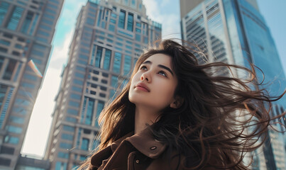 Fototapeta premium graphic advertising images focusing on beauty and hair