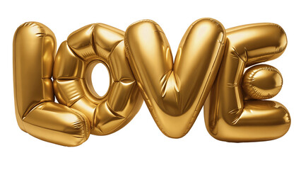 Gold balloon LOVE text 