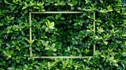 Obraz premium Green bush background with photo frame