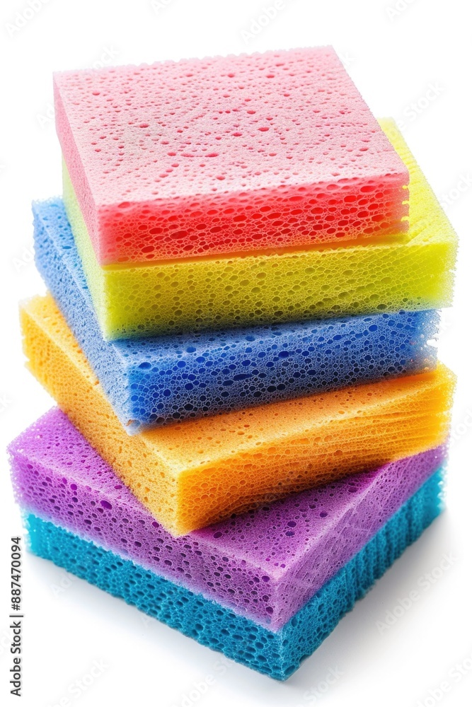 Poster a photo of multiple sponges stacked on top of each other