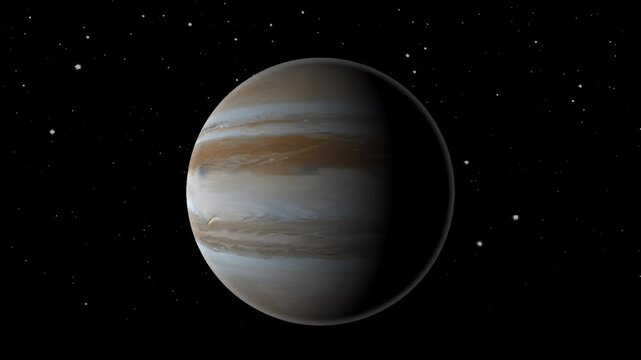 Animation of the rotation of planet jupiter