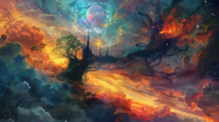 Fototapeta premium surreal and dreamy paintings Surreal and mysterious