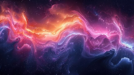 Vivid cosmic sunset blending colors in the universe.