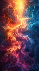 Radiant abstract streams of bright hues and tones