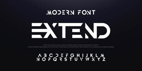 Modern Bold Font with Ligature. Typography urban style alphabet fonts for fashion, sport, technology, digital, movie, logo design, vector illustration