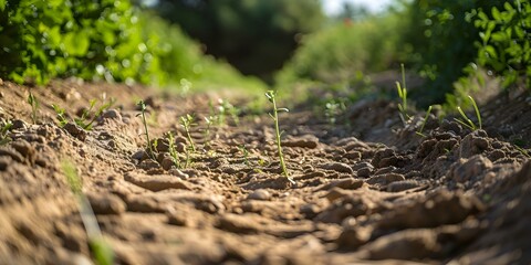 Dry clay soil from Albufera fields irrigation ditch. Concept Soil texture, Albufera fields, Irrigation ditch, Dry clay soil, Environmental research