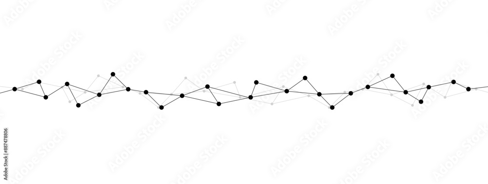 Aufkleber Minimal network polygonal connect lines and dots background template. Technology data transfer server global system graphic vector.