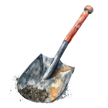 recommend clip art: Shovel watercolor illustration isolated on transparent. png file for art work, posters, posters, cards, holiday decor.
                    
