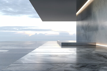 Obraz premium Modern Villa with Spacious Foreground Image