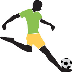 soccer player kicking ball