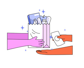 purple orange delivery 3d illustration