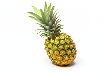 Fototapeta premium Whole Pineapple Fruit Isolated on White Background Perfect for Tropical Recipes and Healthy Snacks
