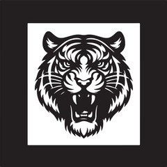 tiger head vector silhouette style
