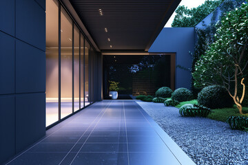 Fototapeta premium Modern Villa with Spacious Foreground Image