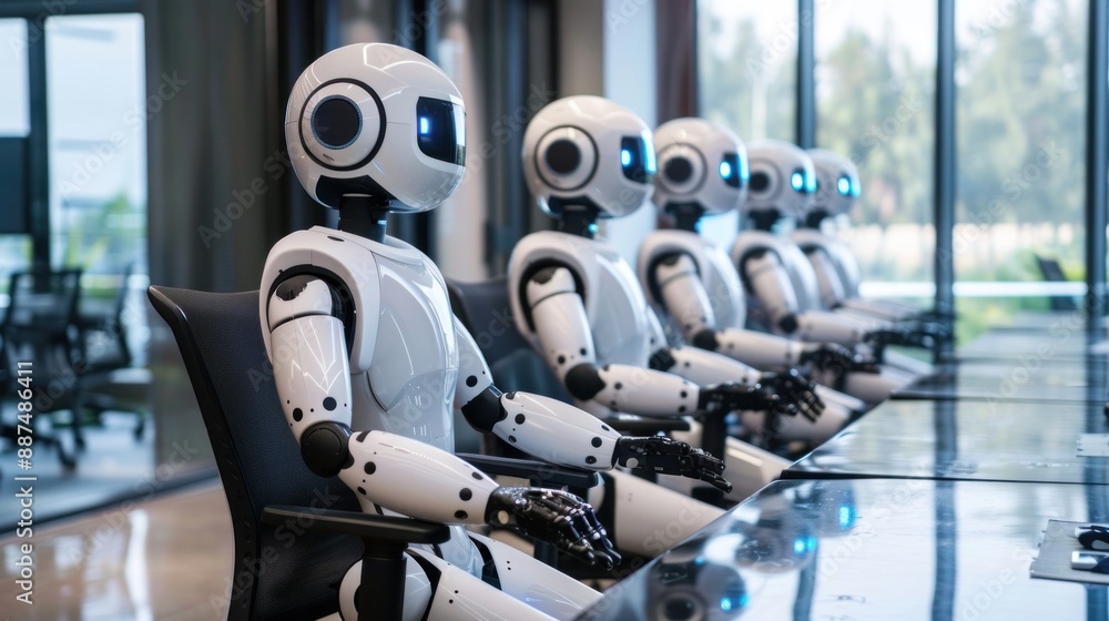 Poster robots enhancing productivity in a modern workplace