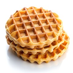 A pile of delicious waffles arranged neatly on a pristine white plate