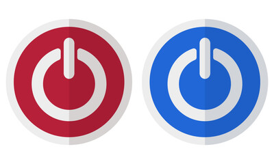 Power button on off icon vector isolated on white background.