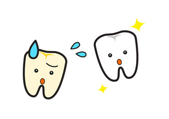 黄ばんだ歯ときれいな歯