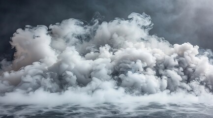 water flowing into the fog