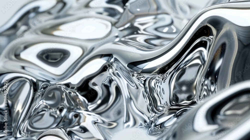 Poster a close-up view of a shiny object with reflective surface