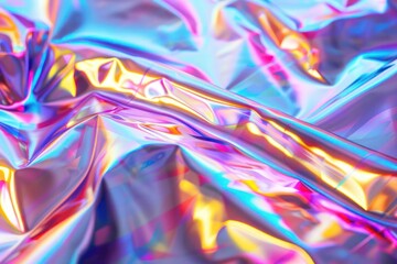 Abstract holographic metallic background, retro synthwave futurism style
