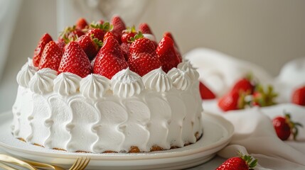 cake with strawberries