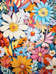 Hand-drawn floral illustration decoration background