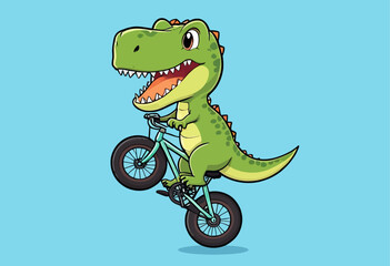 Jumping Dinosaur on Bicycle