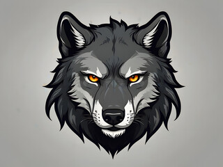 Obraz premium wolf head illustration, cute fox head vector design , fox logo , red fox head design, 