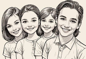 Friendly Smiles: A Group of Four Young Women
