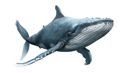 Fototapeta premium Isolated PNG Big Whale, GENERATIVE AI