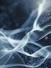 Abstract Technological Waves with Blue and White Hues