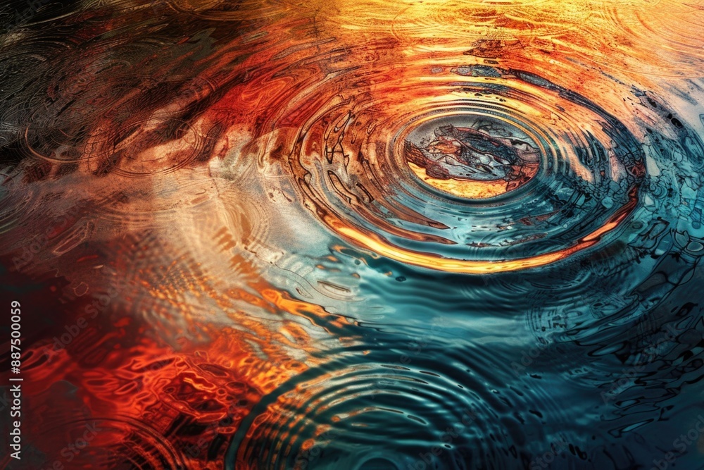Aufkleber A close-up shot of a water surface with ripples, perfect for use in scenes where calmness is required
