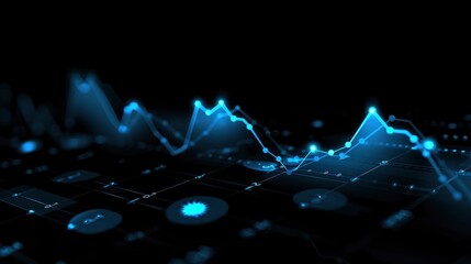 Blue glowing graph on a black background.