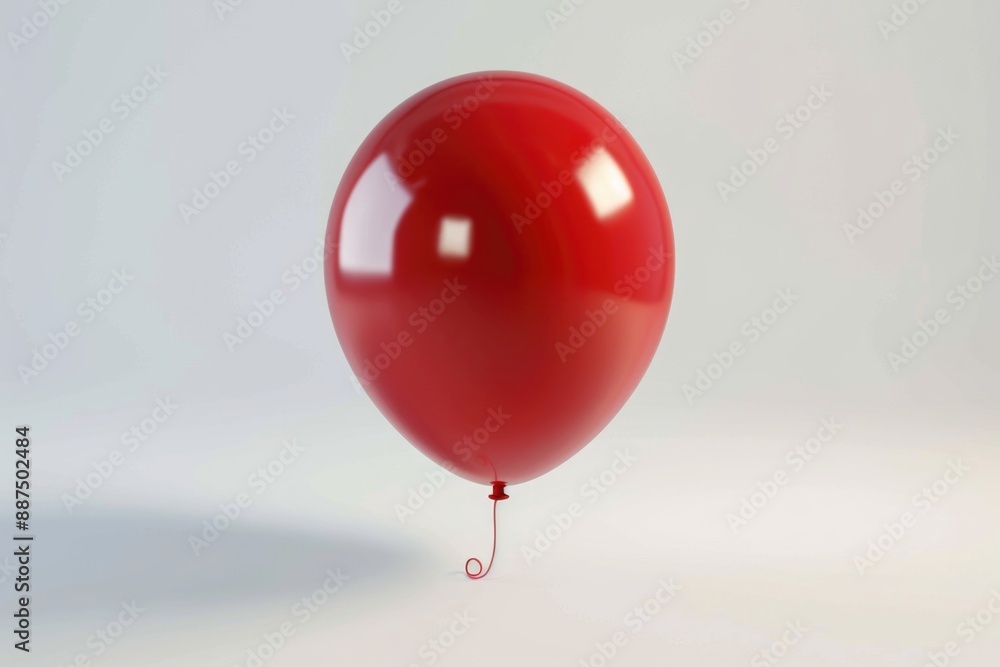 Poster A single red balloon tied to a string