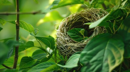 Bird s nest and green leaves in Thailand