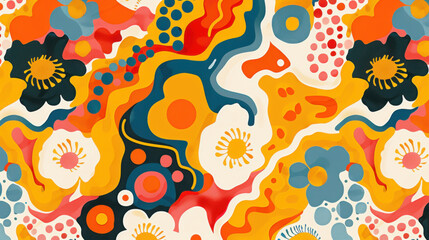 Flat style floral illustration decoration background