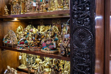 Indian Hindu God Lord Ganesha Statues, Coated with colors and sold for Ganesh Chathurthi. High quality photo