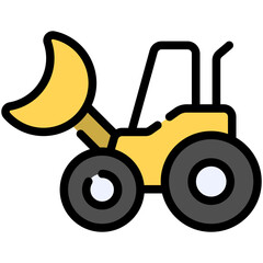 exavator filled line icon