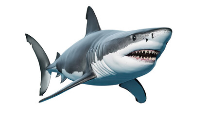 Fototapeta premium Isolated PNG Shark, GENERATIVE AI