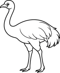 Obraz premium Emu silhouette vector art illustration White Background Free Download