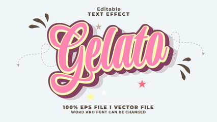 editable gelato text effect.typhography logo