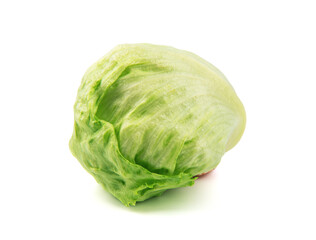 Green iceberg lettuce isolated on white background
