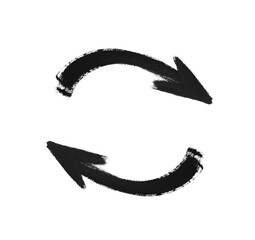 Watercolor recycling sign isolated on white background.